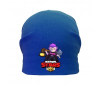 Шапка детская Бравл Старс синяя (Brawl Stars-0015) 54-56 см