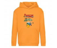 Худи детская Время Приключений 0023 (Adventure Time) оранжевый (ART orn 0023) 116 см