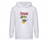 Худи детская Время Приключений 0023 (Adventure Time) серый (ART gry 0023) 116 см