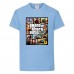 Футболка детская GTA 002 (Grand Theft Auto) голубая (GTA lbl 002) 164 см