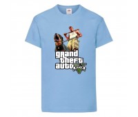 Футболка детская GTA 006 (Grand Theft Auto) голубая (GTA lbl 006) 116 см