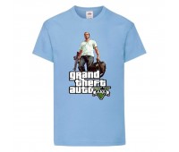 Футболка детская GTA 007 (Grand Theft Auto) голубая (GTA lbl 007) 116 см