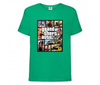 Футболка детская GTA 002 (Grand Theft Auto) зеленая (GTA grn 002) 116 см