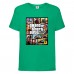 Футболка детская GTA 002 (Grand Theft Auto) зеленая (GTA grn 002) 128 см