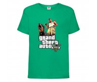 Футболка детская GTA 006 (Grand Theft Auto) зеленая (GTA grn 006) 116 см