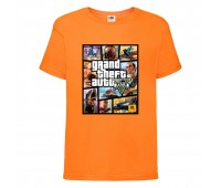 Футболка детская GTA 002 (Grand Theft Auto) оранжевая (GTA orn 002) 116 см