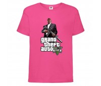Футболка детская GTA 001 (Grand Theft Auto) розовая (GTA pnc 001) 116 см