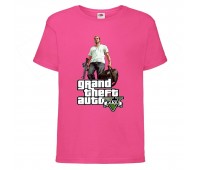 Футболка детская GTA 007 (Grand Theft Auto) розовая (GTA pnc 007) 116 см