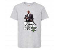 Футболка детская GTA 001 (Grand Theft Auto) серая (GTA gry 001) 116 см