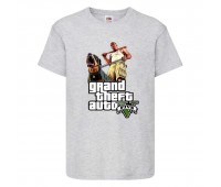Футболка детская GTA 006 (Grand Theft Auto) серая (GTA gry 006) 116 см
