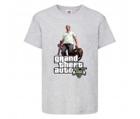 Футболка детская GTA 007 (Grand Theft Auto) серая (GTA gry 007) 116 см