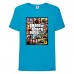 Футболка детская GTA 002 (Grand Theft Auto) синяя (GTA blu 002) 152 см