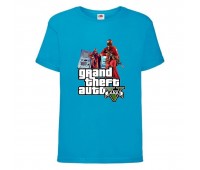 Футболка детская GTA 005 (Grand Theft Auto) синяя (GTA blu 005) 116 см