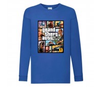 Лонгслив реглан GTA 002 (Grand Theft Auto) синий (GTA blu 002) 116 см