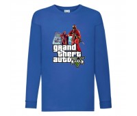 Лонгслив реглан GTA 005 (Grand Theft Auto) синий (GTA blu 005) 116 см