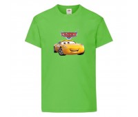 Футболка детская ТАЧКИ 004 (CARS) светлозеленая (CAR lgrn 004) 104 см