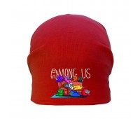 Шапка детская Амонг Ас красная (Among Us - 006) 50-52 см