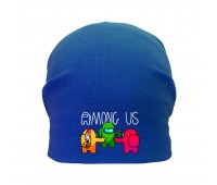 Шапка детская Амонг Ас синия (Among Us - 001) 50-52 см