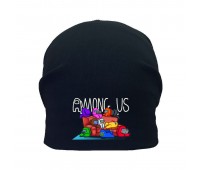 Шапка детская Амонг Ас черная (Among Us - 006) 54-56 см
