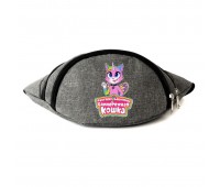 Сумка Бананка на пояс Радужно бабочково единорожная кошка Cappuccino Toys (Rainbow Butterfly Unicorn Kitty-005) серый