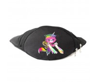 Сумка Бананка на пояс Радужно бабочково единорожная кошка Cappuccino Toys (Rainbow Butterfly Unicorn Kitty-002) черный
