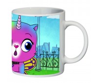 Кружка Радужно бабочково единорожная кошка SuperCup (чашка-SC-Rainbow Butterfly Unicorn Kitty-001)