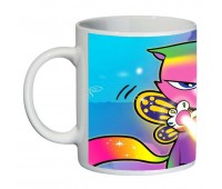 Кружка Радужно бабочково единорожная кошка SuperCup (чашка-SC-Rainbow Butterfly Unicorn Kitty-0011)