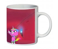 Кружка Радужно бабочково единорожная кошка SuperCup (чашка-SC-Rainbow Butterfly Unicorn Kitty-0018)