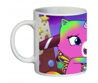 Кружка Радужно бабочково единорожная кошка SuperCup (чашка-SC-Rainbow Butterfly Unicorn Kitty-0020)