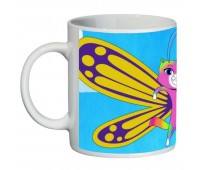 Кружка Радужно бабочково единорожная кошка SuperCup (чашка-SC-Rainbow Butterfly Unicorn Kitty-0015)