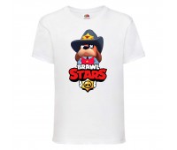 Футболка детская Brawl Stars Colonel Ruffs Sheriff (Бравл Старс Генерал Гавс Шериф) белая 104 см Футболка детская Brawl Stars Colonel Ruffs Sheriff (Бравл Старс Генерал Гавс Шериф) белая 104 см