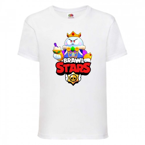 Футболка детская Brawl Stars Lou King (Бравл Старс Лу Король) белая 116 см Футболка детская Brawl Stars Lou King (Бравл Старс Лу Король) белая 116 см