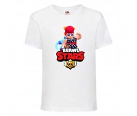 Футболка детская Brawl Stars Pam Beach (Бравл Старс Пэм Пляжная) белая 104 см Футболка детская Brawl Stars Pam Beach (Бравл Старс Пэм Пляжная) белая 104 см