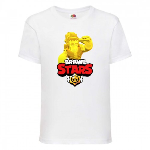 Футболка детская Brawl Stars Frank Gold (Бравл Старс Фрэнк Золотой) белая 116 см Футболка детская Brawl Stars Frank Gold (Бравл Старс Фрэнк Золотой) белая 116 см