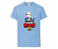 Футболка детская Brawl Stars Bayron (Бравл Старс Байрон) голубая 104 см Футболка детская Brawl Stars Bayron (Бравл Старс Байрон) голубая 104 см