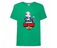 Футболка детская Brawl Stars Bayron (Бравл Старс Байрон) зеленая 104 см Футболка детская Brawl Stars Bayron (Бравл Старс Байрон) зеленая 104 см