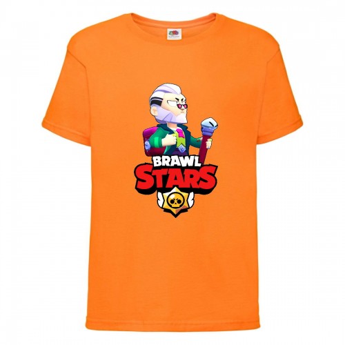 Футболка детская Brawl Stars Bayron (Бравл Старс Байрон) оранжевая 152 см Футболка детская Brawl Stars Bayron (Бравл Старс Байрон) оранжевая 152 см