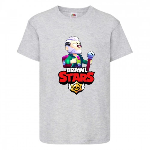 Футболка детская Brawl Stars Bayron (Бравл Старс Байрон) серая 128 см Футболка детская Brawl Stars Bayron (Бравл Старс Байрон) серая 128 см