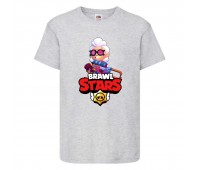 Футболка детская Brawl Stars Belle (Бравл Старс Бэлль) серая 104 см Футболка детская Brawl Stars Belle (Бравл Старс Бэлль) серая 104 см