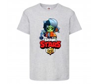 Футболка детская Brawl Stars Bibi Zombie (Бравл Старс Биби Зомби) серая 104 см Футболка детская Brawl Stars Bibi Zombie (Бравл Старс Биби Зомби) серая 104 см