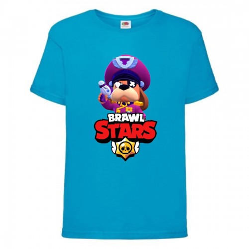 Футболка детская Brawl Stars Colonel Ruffs (Бравл Старс Генерал Гавс) синяя 152 см Футболка детская Brawl Stars Colonel Ruffs (Бравл Старс Генерал Гавс) синяя 152 см