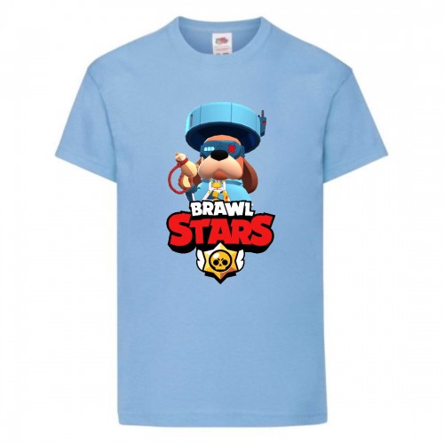 Футболка детская Brawl Stars Colonel Ruffs 70 lvl (Бравл Старс Генерал Гавс 70 ур) голубая 128 см Футболка детская Brawl Stars Colonel Ruffs 70 lvl (Бравл Старс Генерал Гавс 70 ур) голубая 128 см