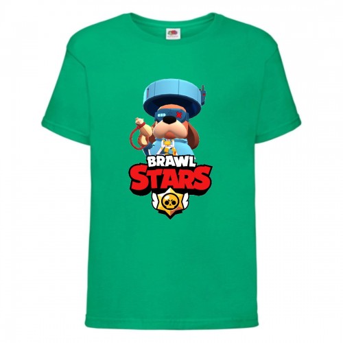 Футболка детская Brawl Stars Colonel Ruffs 70 lvl (Бравл Старс Генерал Гавс 70 ур) зеленая 152 см Футболка детская Brawl Stars Colonel Ruffs 70 lvl (Бравл Старс Генерал Гавс 70 ур) зеленая 152 см