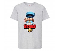 Футболка детская Brawl Stars Colonel Ruffs 70 lvl (Бравл Старс Генерал Гавс 70 ур) серая 104 см Футболка детская Brawl Stars Colonel Ruffs 70 lvl (Бравл Старс Генерал Гавс 70 ур) серая 104 см
