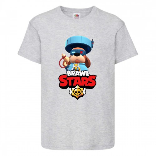 Футболка детская Brawl Stars Colonel Ruffs 70 lvl (Бравл Старс Генерал Гавс 70 ур) серая 140 см Футболка детская Brawl Stars Colonel Ruffs 70 lvl (Бравл Старс Генерал Гавс 70 ур) серая 140 см