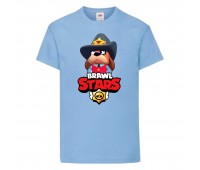 Футболка детская Brawl Stars Colonel Ruffs Sheriff (Бравл Старс Генерал Гавс Шериф) голубая 104 см Футболка детская Brawl Stars Colonel Ruffs Sheriff (Бравл Старс Генерал Гавс Шериф) голубая 104 см