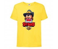 Футболка детская Brawl Stars Colonel Ruffs Sheriff (Бравл Старс Генерал Гавс Шериф) желтая 104 см Футболка детская Brawl Stars Colonel Ruffs Sheriff (Бравл Старс Генерал Гавс Шериф) желтая 104 см