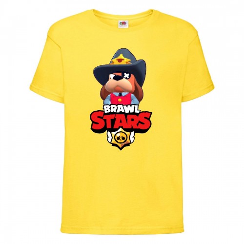 Футболка детская Brawl Stars Colonel Ruffs Sheriff (Бравл Старс Генерал Гавс Шериф) желтая 164 см Футболка детская Brawl Stars Colonel Ruffs Sheriff (Бравл Старс Генерал Гавс Шериф) желтая 164 см