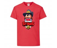 Футболка детская Brawl Stars Colonel Ruffs Sheriff (Бравл Старс Генерал Гавс Шериф) красная 104 см Футболка детская Brawl Stars Colonel Ruffs Sheriff (Бравл Старс Генерал Гавс Шериф) красная 104 см