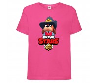 Футболка детская Brawl Stars Colonel Ruffs Sheriff (Бравл Старс Генерал Гавс Шериф) малиновая 104 см Футболка детская Brawl Stars Colonel Ruffs Sheriff (Бравл Старс Генерал Гавс Шериф) малиновая 104 см